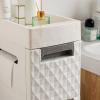 White Slim Bathroom Storage Cabinet view 4
