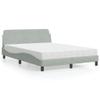 Willood Box Spring Bed with Mattress, Light Gray, 120 x 200 cm, Velvet view 1