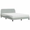Willood Box Spring Bed with Mattress, Light Gray, 120 x 200 cm, Velvet view 2
