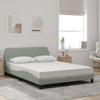 Willood Box Spring Bed with Mattress, Light Gray, 120 x 200 cm, Velvet view 3