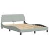 Willood Box Spring Bed with Mattress, Light Gray, 120 x 200 cm, Velvet view 4