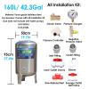 Pressure Tank 80 gal/60 gal/50 gal/40 gal/26 gal/15 gal Well Water Pressure Tank, Vertical Stainless Steel Pressure Storage Tank with Vent Valve and Mounting Kit for Shallow-Well Pump Houses (95 x 50 cm/ view 2