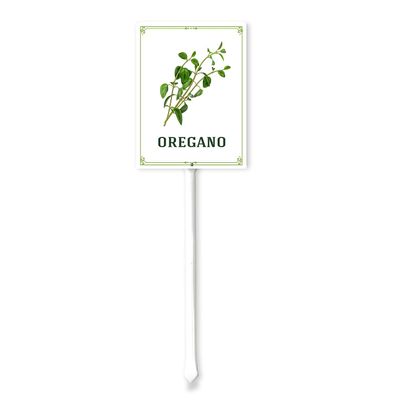 Horienteeon Oregano Garden Sign with Stake, Aluminum, 6 x 4.6 in