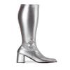 Narrow-Shaft Faux Leather Boots - Silver - Size 44 view 1
