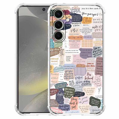 Protective Case with Bible Verses for Samsung Galaxy S24, Christian Jesus Quotes, Collage, Trendy Soft TPU Case