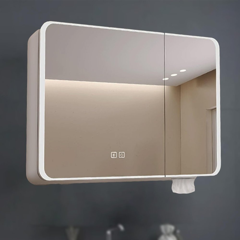TNZUMCSX Wall-Mounted LED Bathroom Medicine Cabinet with Fog-Free HD Mirror