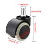 5-Piece Office Chair Caster Set, 2 in. PVC Dual-Wheel Casters, 360° Swivel, Black view 2