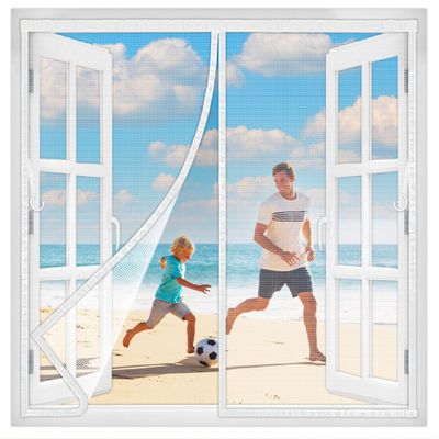 Magnetic Fly Screen Curtain for Windows, 215 x 240 cm, White
