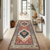 ZUZEKU Boho Runner Rug for Hallway and Kitchen, Washable Non-Slip, 60 x 500 cm, Red and Blue view 1