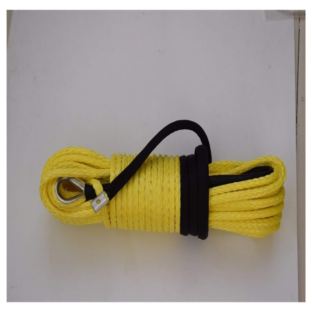 Yellow Synthetic Winch Rope, 10 mm x 30 m, for ATV/UTV/SUV