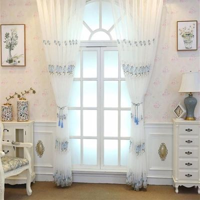 Bishilin White Curtains, 2-Piece Set, Semi-Sheer, 107 x 115 cm