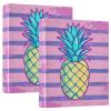 2-Pack Aesthetic 3-Ring Binders, 3.8 cm, Pineapple Stripes view 1