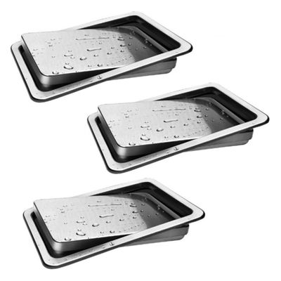 Sefdrert 3-Pack Stainless Steel Trash Can Flap Lids, Integrated Balanced Swing Flap, Trash Lid B
