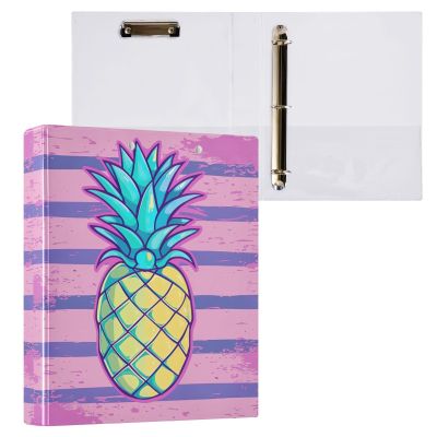 Pineapple and Stripes 3-Ring Binder, 1.5 in, College Binder
