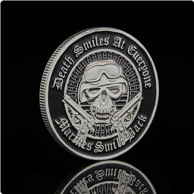 REZAJDUIE USA Marine Challenge Coin, Antique Skull Commemorative Souvenir Coin