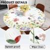 Odot Washable Elastic Round Tablecloth, Black Marble, Classic Gray, 140 cm view 4