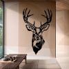 YYZOVBNN Jungle Wildlife Deer Head Wall Decal, Black Vinyl, 67 x 42 cm view 2