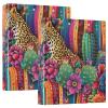 3-Ring Binder, Cactus Leopard Print, Colorful Mexican Design, 1.5 in, D-Ring Office Binder view 3