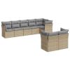 ZEYUAN 8-Piece Beige Poly Rattan Garden Sofa Set with Cushions view 2