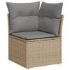 ZEYUAN 8-Piece Beige Poly Rattan Garden Sofa Set with Cushions view 4