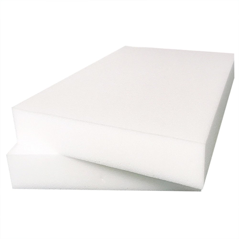 Hruile Cut-to-Size Upholstery Foam, 10 cm Thick, White High-Density Foam Sheet