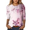 Women's Floral 3/4-Sleeve Casual T-Shirt view 1