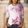 Women's Floral 3/4-Sleeve Casual T-Shirt view 3