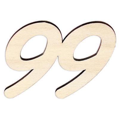 Wooden Number 99, 7 cm, for Birthdays, Table Décor & Floral Arrangements