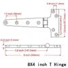 2-Pack 316 Stainless Steel Heavy-Duty T Hinges, 8 x 4 in, for Boats and Automobiles view 4