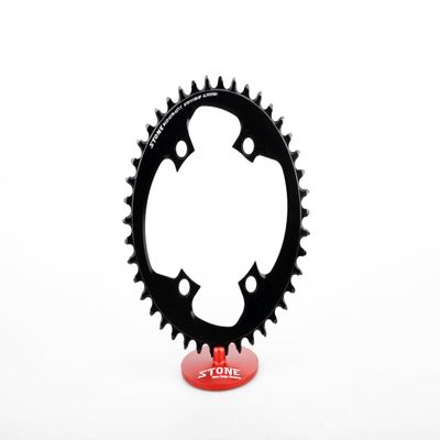 Stone Round Chainring 107 BCD for SRAM Rival AXS Gravel/ロード, CNC 7075-T651 Aluminum, 4-Arm, 38T–48T