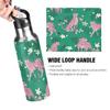 Stainless Steel Water Bottle with Straw, Pink Leopards, Flowers & Green, 900 ml view 4