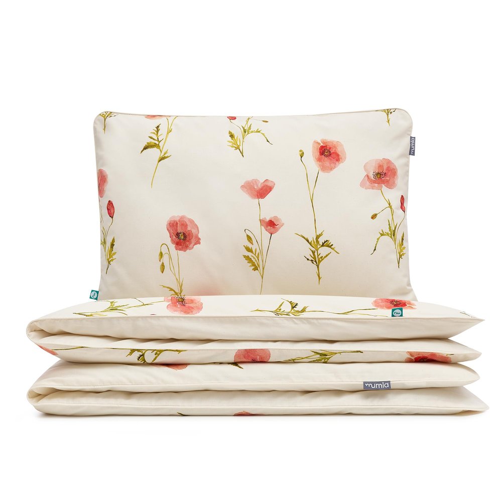 MUMLA Bedding Set 160 x 200 cm, 100% Cotton, Butterfly Pattern