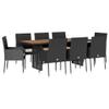 CIADAZ 9-Piece Black Poly Rattan Garden Dining Set with Cushions - 3213511 view 2