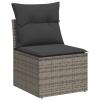 CIADAZ 11-Piece Garden Sofa Set with Cushions, Gray Poly Rattan view 4