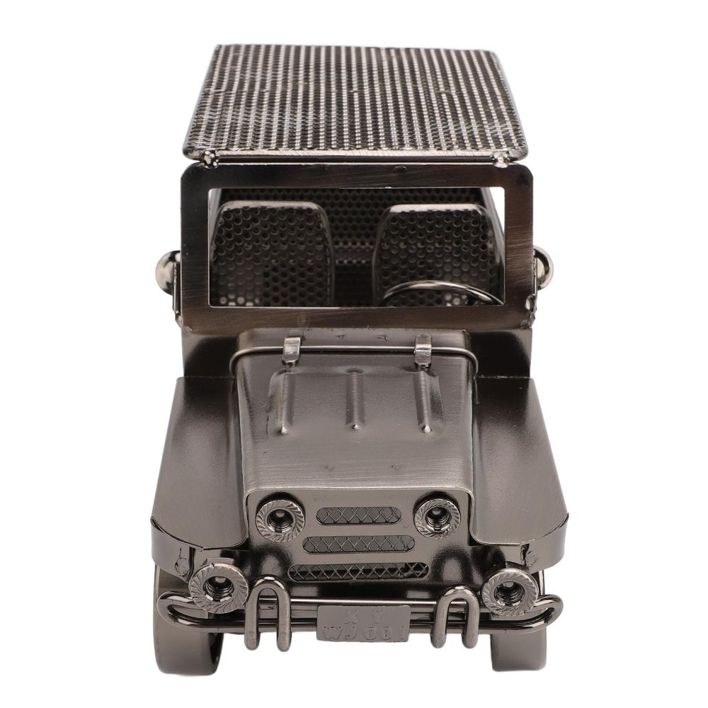 Cosiki Vintage Antique Metal Car Figurine, Handmade, Silver