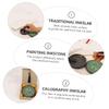 4-Inch Round Natural Stone Inkstone, 1 Set with Lid view 2