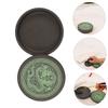 4-Inch Round Natural Stone Inkstone, 1 Set with Lid view 3