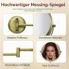 Nicesail Wall-Mounted Makeup Mirror, 5x Magnifying, Brass, Gold, 20 cm Diameter view 2