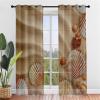 Odot Semi-Sheer Curtains with Grommets, 3D Sand Beach Shell Pattern, 2-Piece Set, 42.13 x 83.86 in view 2