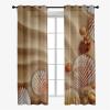 Odot Semi-Sheer Curtains with Grommets, 3D Sand Beach Shell Pattern, 2-Piece Set, 42.13 x 83.86 in view 3