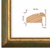 Duisburger-Rahmen24 Solid Wood Picture Frame, Vintage Retro, 65 x 90 cm, Green-Gold view 2