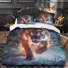 VesFy Kids' 3D Wild Tiger Print Duvet Cover Set, Soft Microfiber Bedding with Pillowcase, 3-Piece, Zipper, Twin/Full/King view 3
