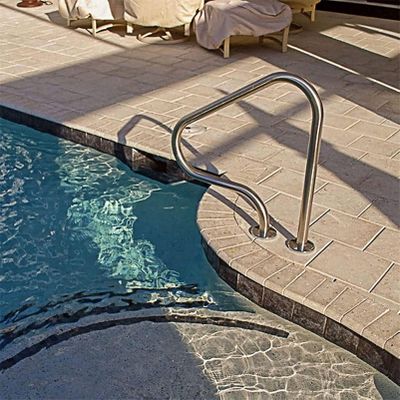 304 Stainless Steel Pool Handrail with 4 ft Blue Grip Cover and Mounting Hardware