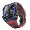 IRFKR Rubber Watch Band with Carbon Fiber Case for Apple Watch, 44/45 mm, Agate view 1