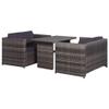 BUKSCYJS 3-Piece Garden Furniture Set, Gray PE Rattan Bistro Set with Cushions view 1