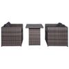 BUKSCYJS 3-Piece Garden Furniture Set, Gray PE Rattan Bistro Set with Cushions view 2
