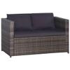 BUKSCYJS 3-Piece Garden Furniture Set, Gray PE Rattan Bistro Set with Cushions view 3