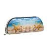 CHANGLEI Seashell Leather Pencil Case, Cute Printed Design, Lightweight, Silver, One Size view 2