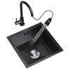 Single-Bowl Black Stainless Steel Kitchen Sink, 38 x 43 x 20.5 cm view 1