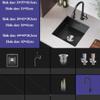 Single-Bowl Black Stainless Steel Kitchen Sink, 38 x 43 x 20.5 cm view 2